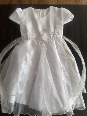 White Girls' Organza Flower Dress